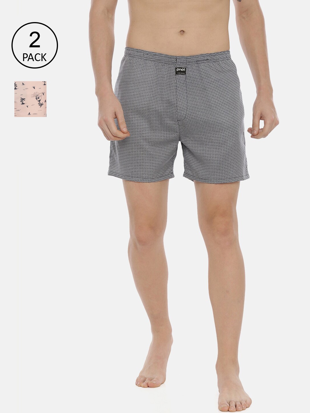 

pivot Men Pack Of 2 Assorted Pure Cotton Boxers-AW20PQF-047