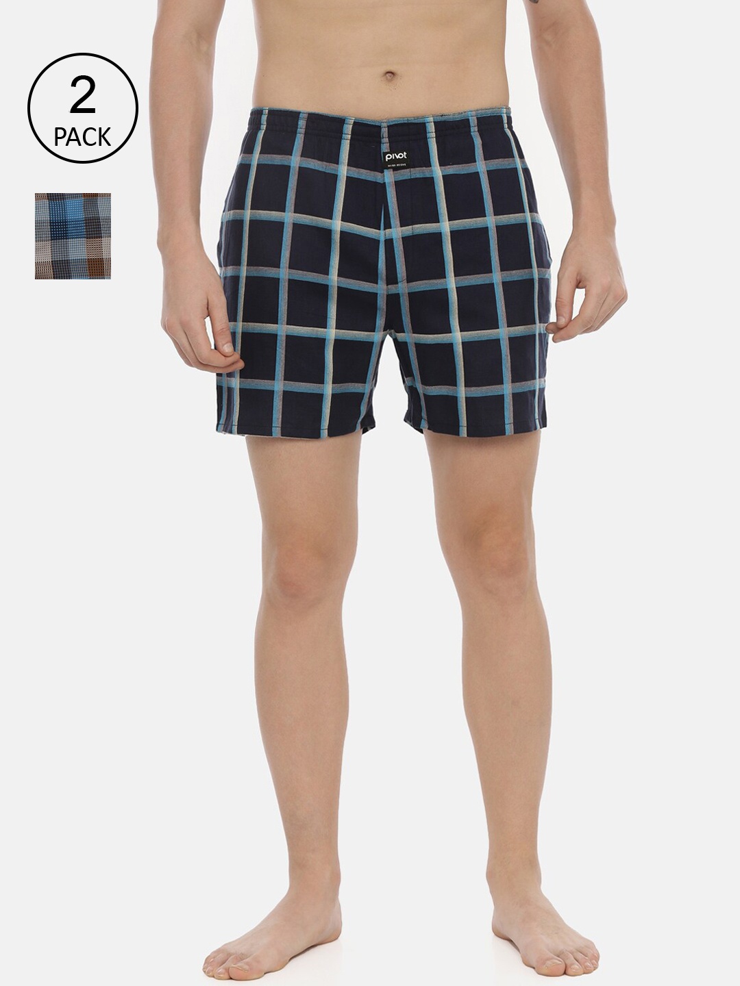 

pivot Men Pack Of 2 Assorted Pure Cotton Boxers-AW20PQF-054