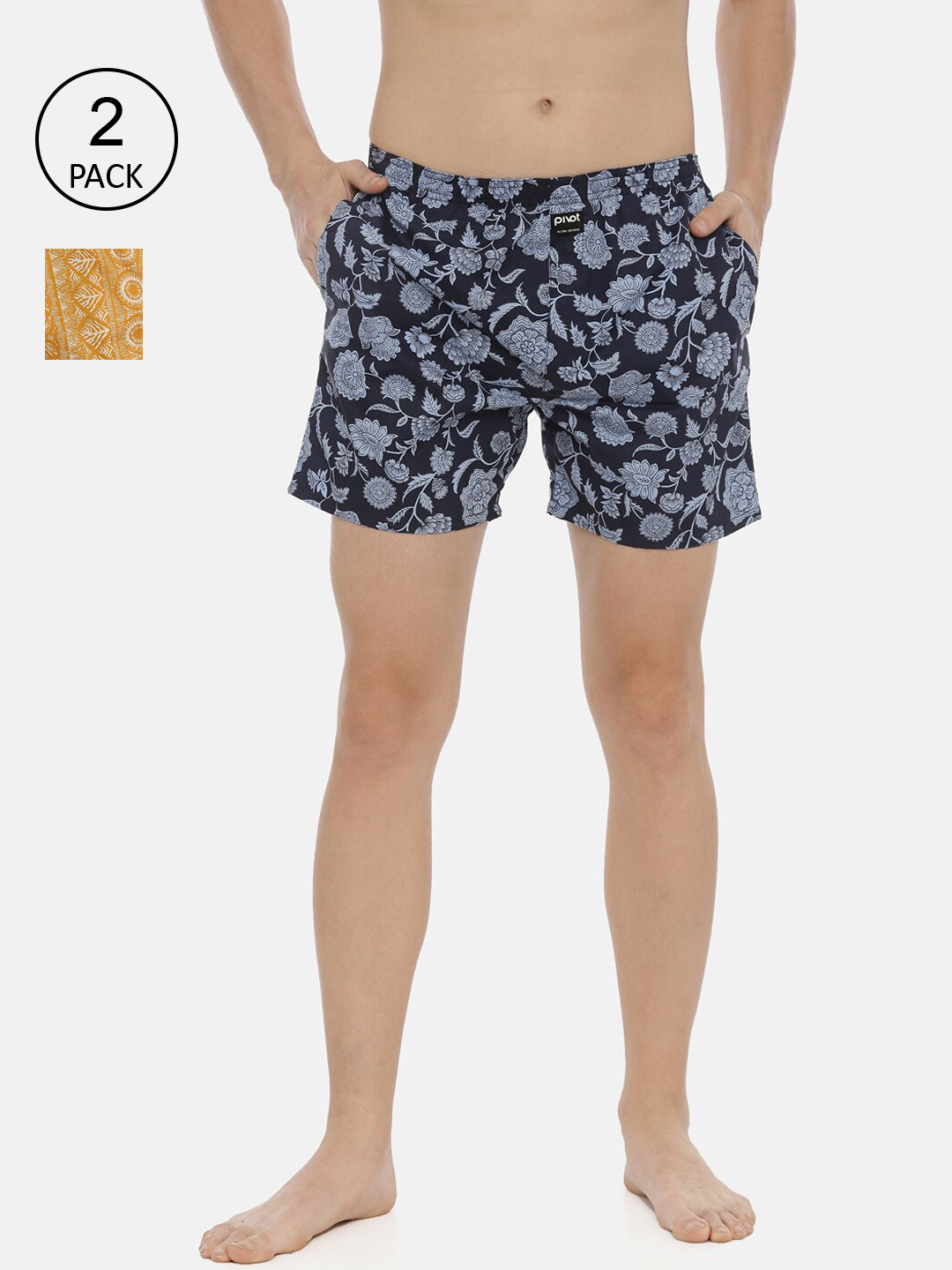 

pivot Men Pack Of 2 Assorted Pure Cotton Boxers