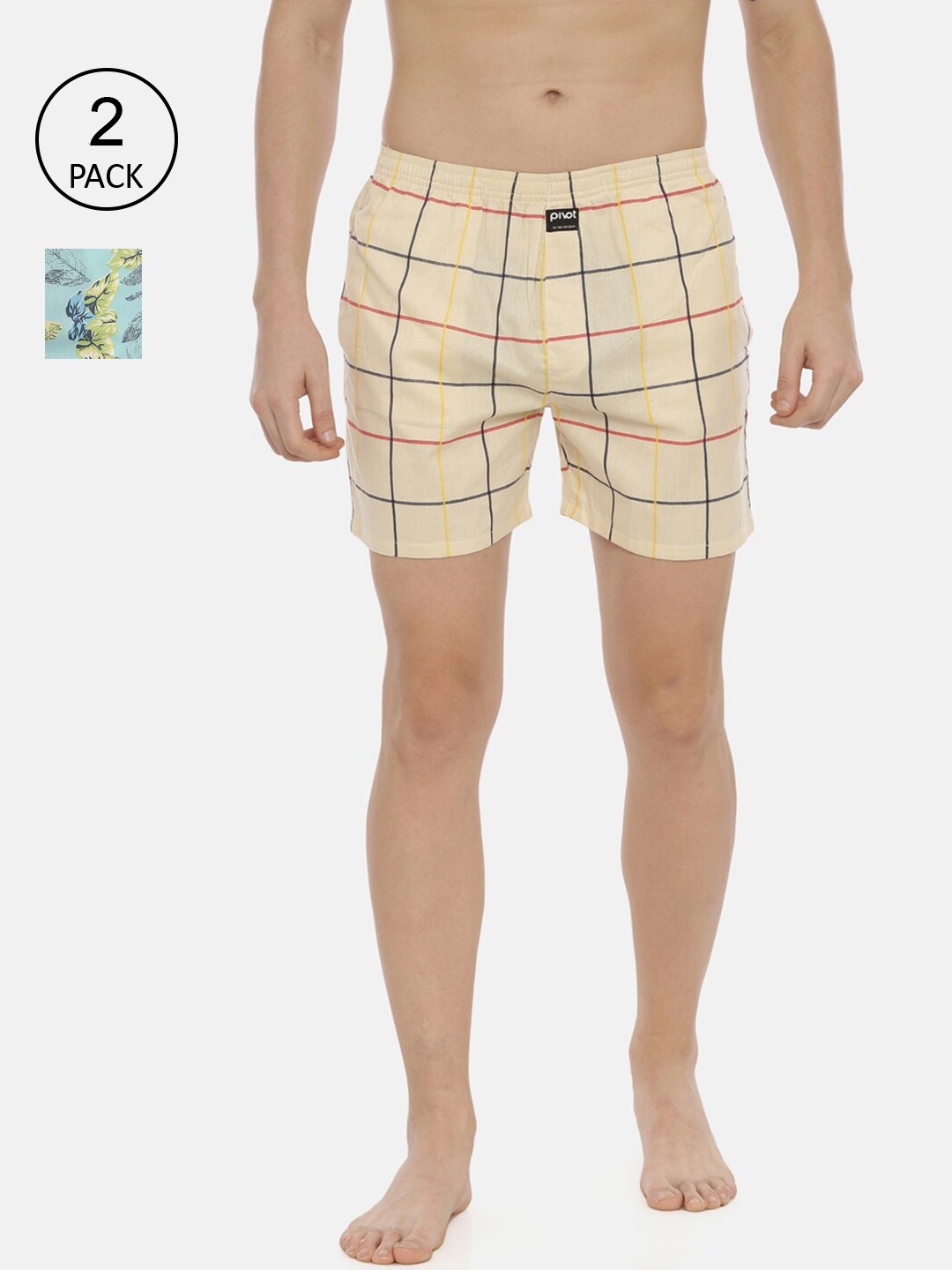 

pivot Men Pack Of 2 Assorted Pure Cotton Boxers-AW20PQF-031