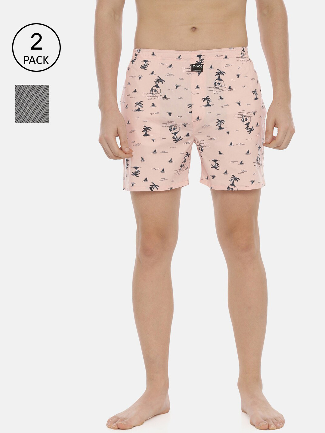 

pivot Men Pack Of 2 Assorted Pure Cotton Boxers