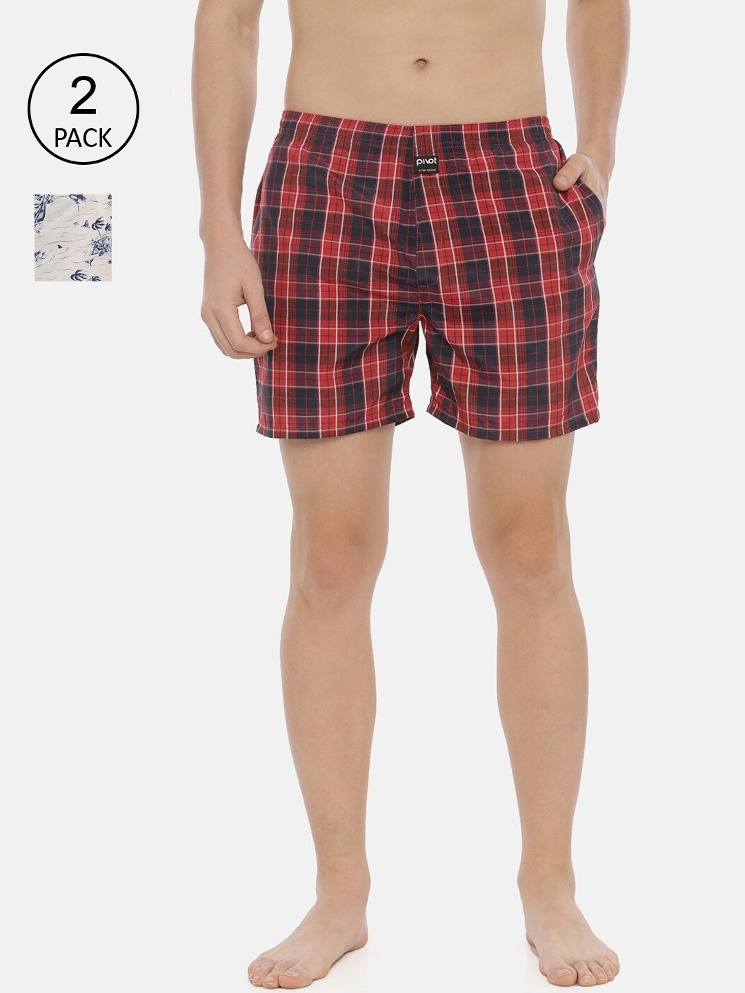 

pivot Men Pack Of 2 Assorted Pure Cotton Boxers-AW20PQF-077