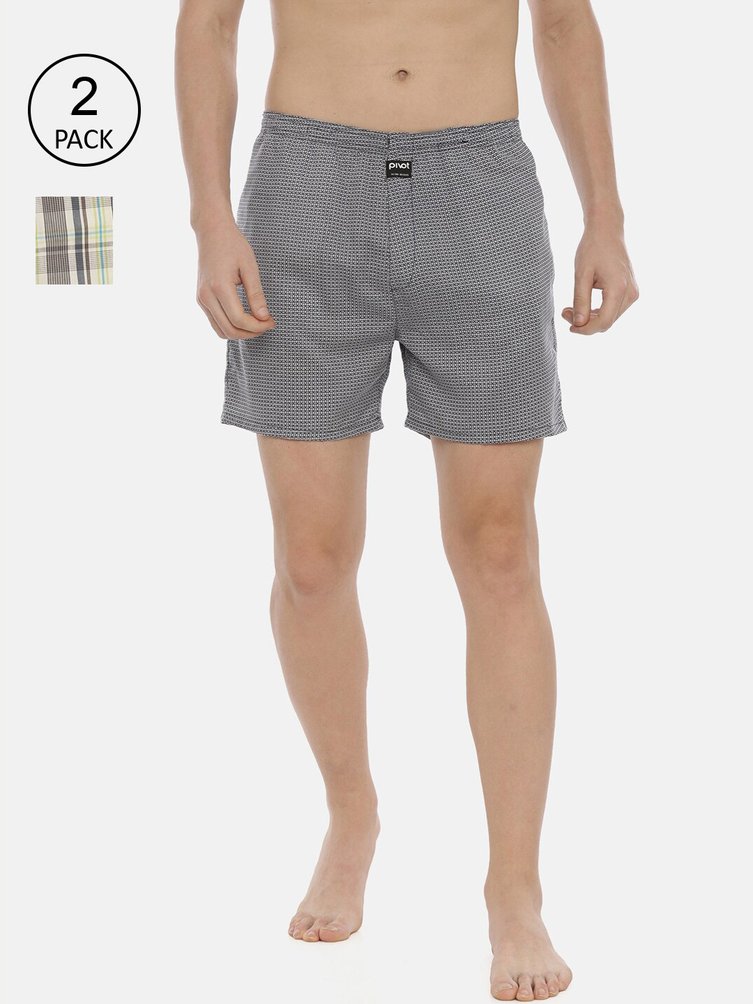 

pivot Men Pack Of 2 Assorted Pure Cotton Boxers AW20PQF-059