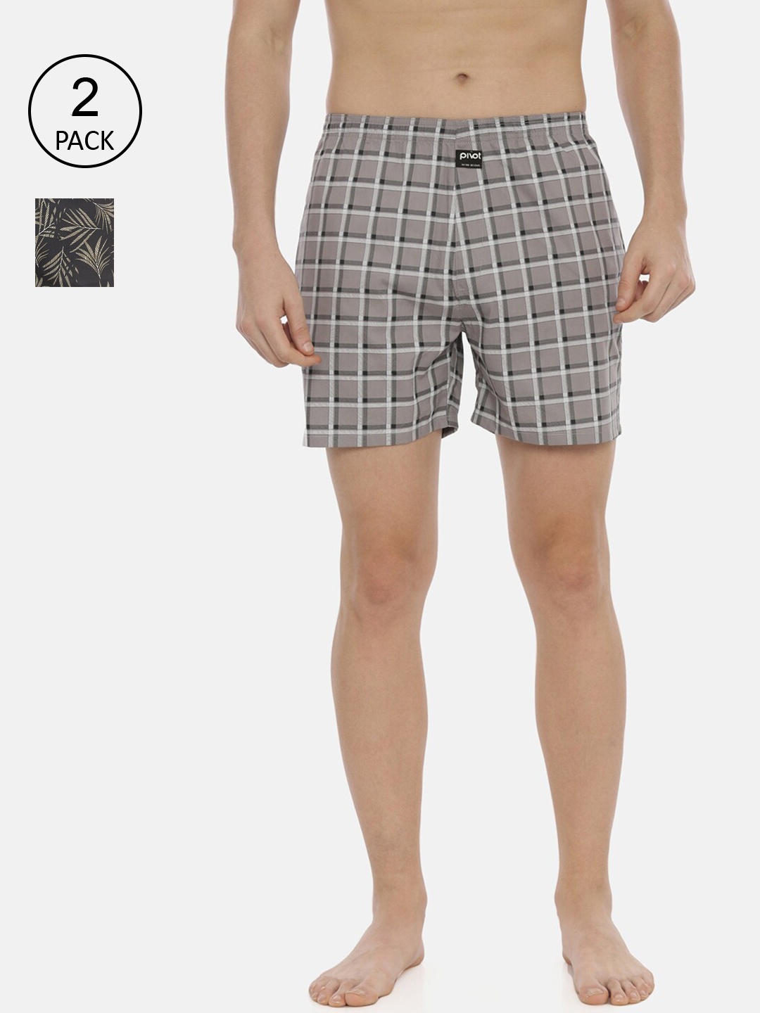 

pivot Men Pack Of 2 Assorted Pure Cotton Boxers AW20PQF-043
