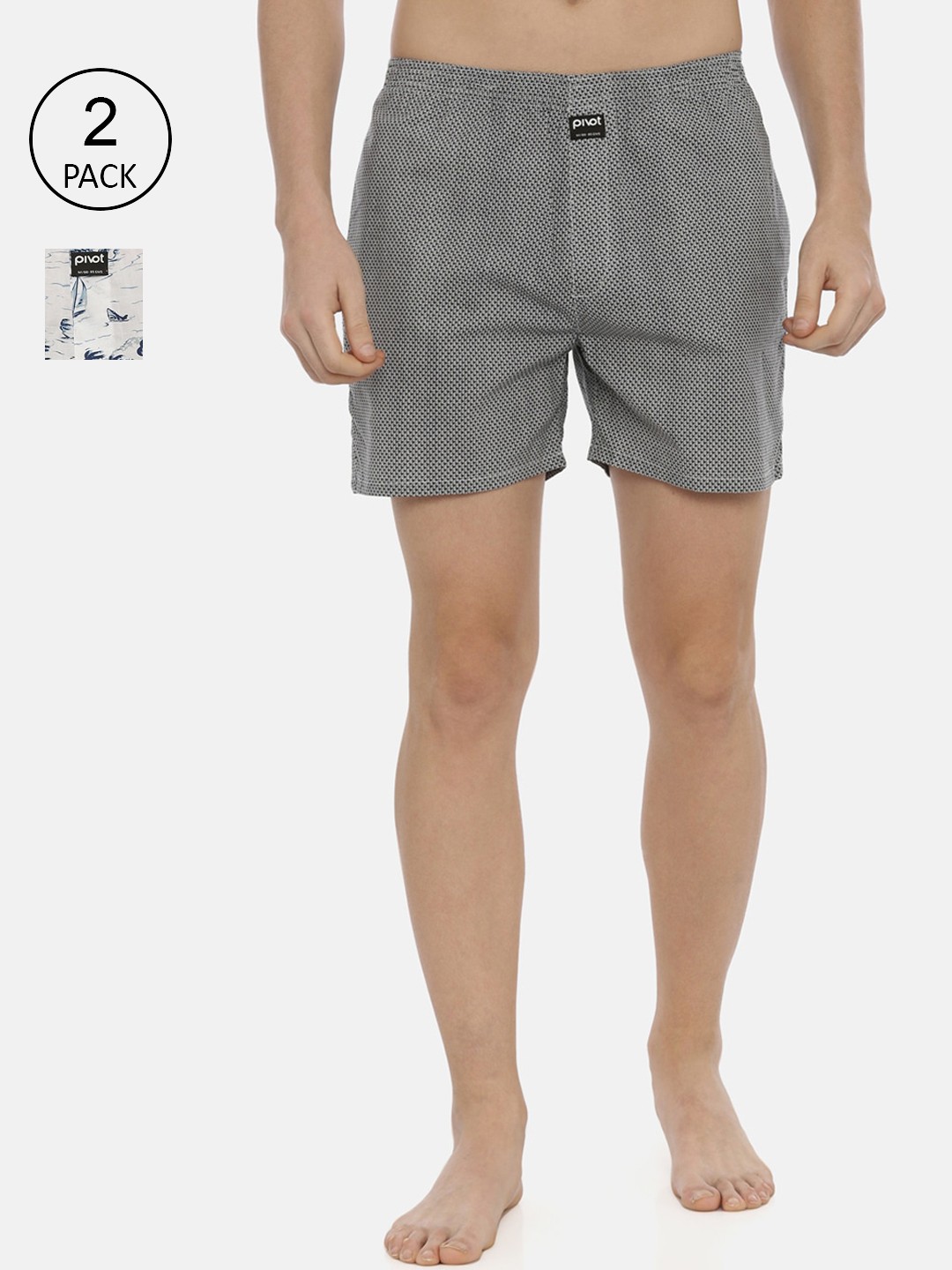 

pivot Men Pack Of 2 Assorted Pure Cotton Boxers AW20PQF-015