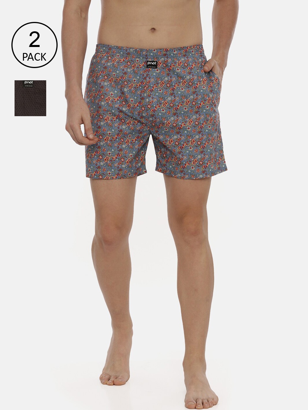 

Pivot Men Pack Of 2 Assorted Pure Cotton Boxers