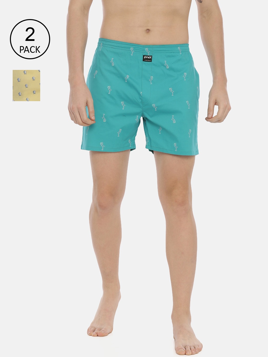 

pivot Men Pack Of 2 Assorted Pure Cotton Boxers AW20PQF-024