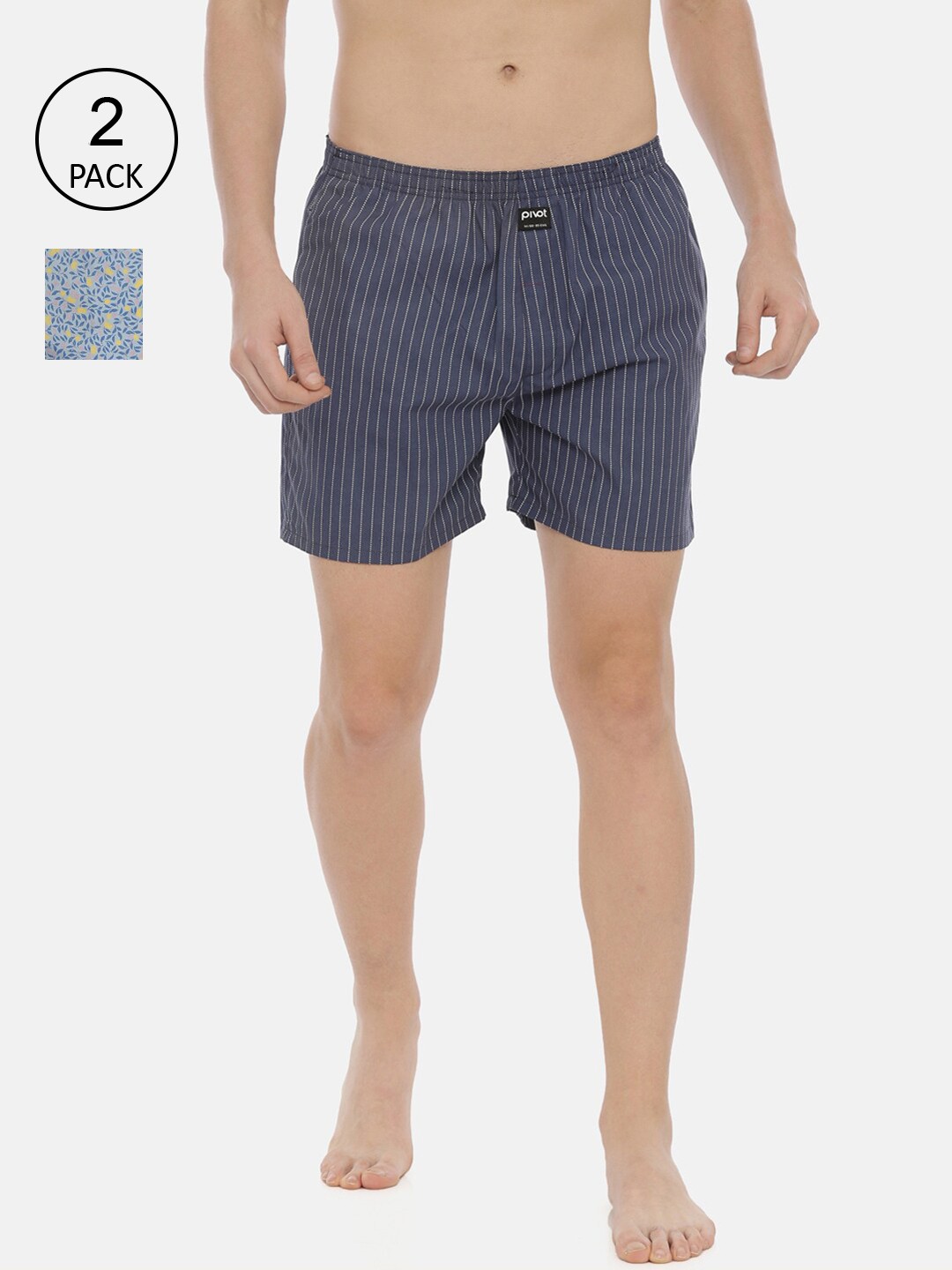 

pivot Men Pack Of 2 Assorted Pure Cotton Boxers AW20PQF-026