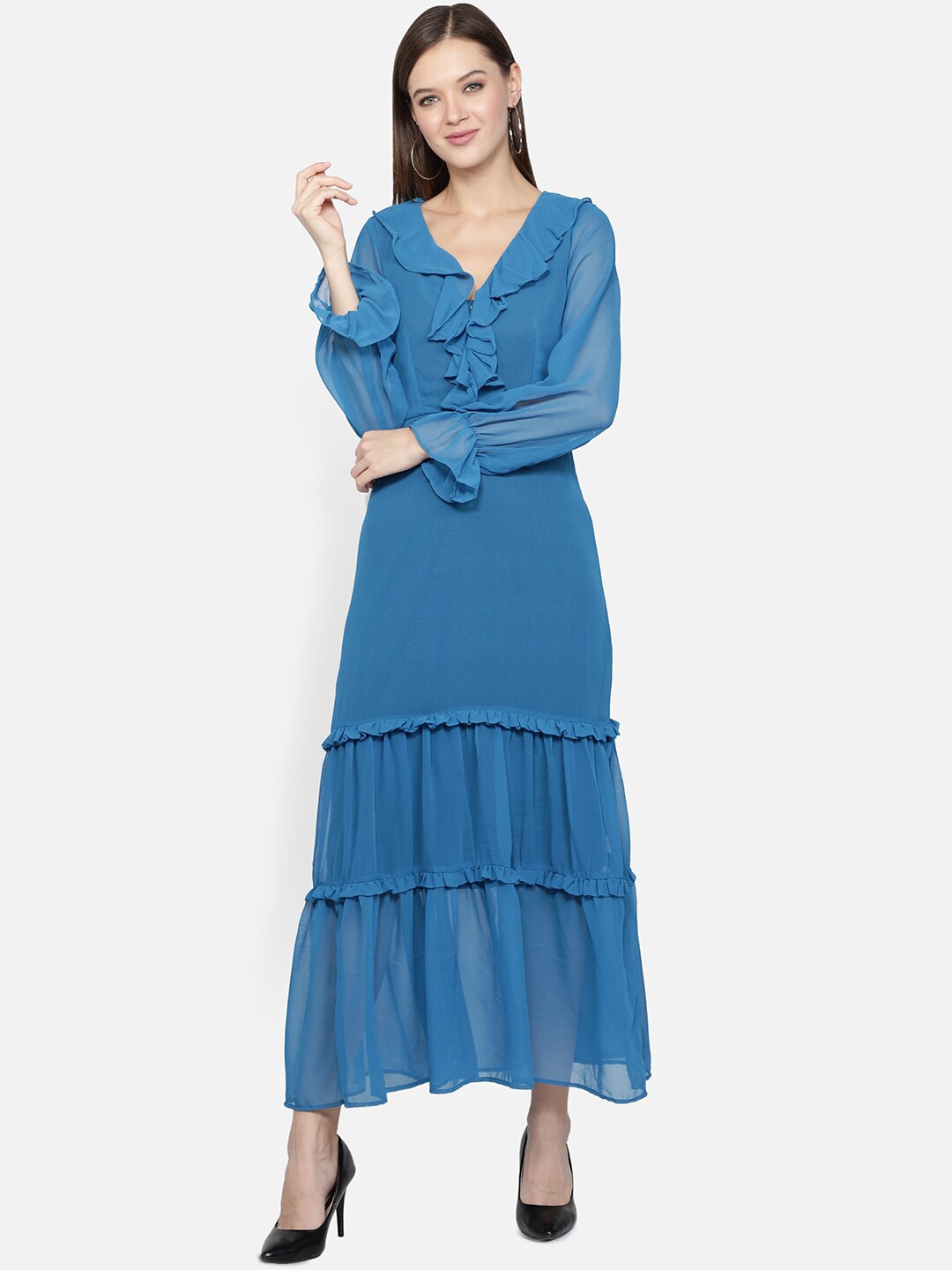 

DESI WOMANIYA Blue Georgette Maxi Dress