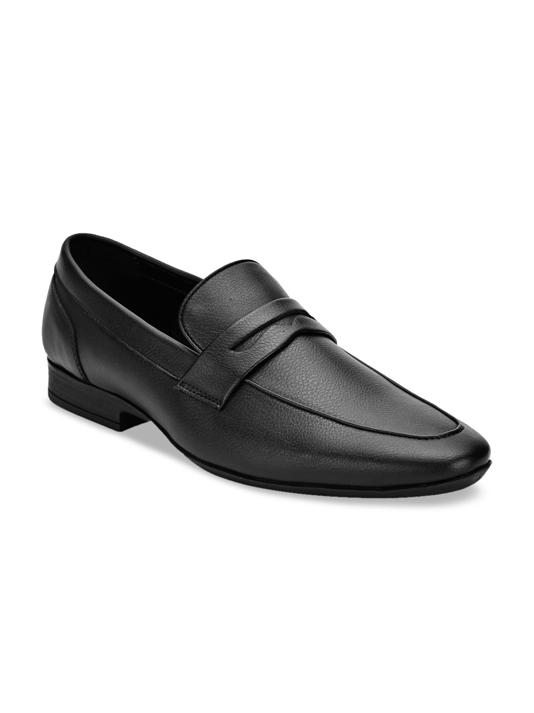 

San Frissco Men Black Perforations Leather Loafers