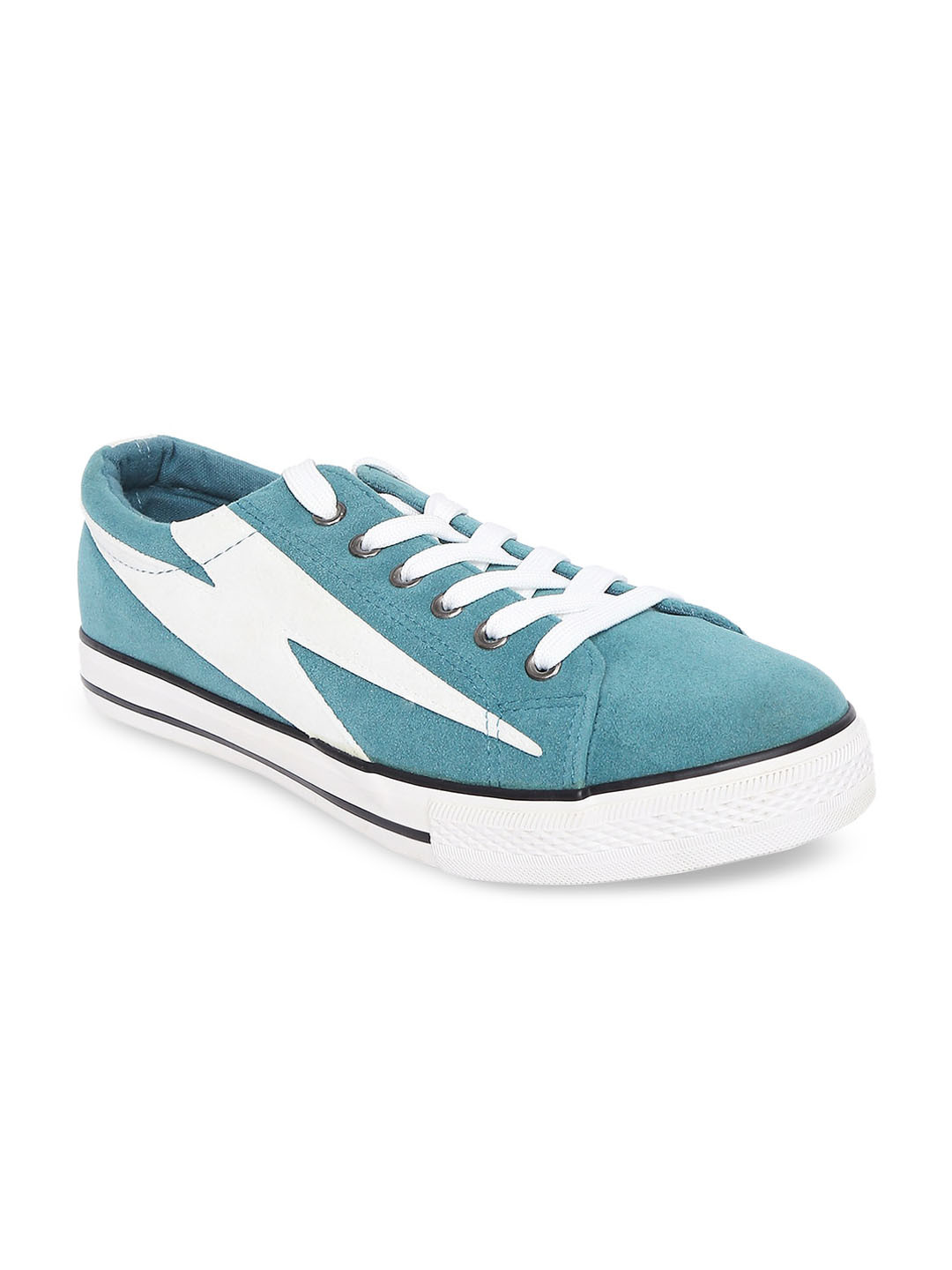 

Ajile by Pantaloons Men Turquoise Blue & White Colourblocked Sneakers
