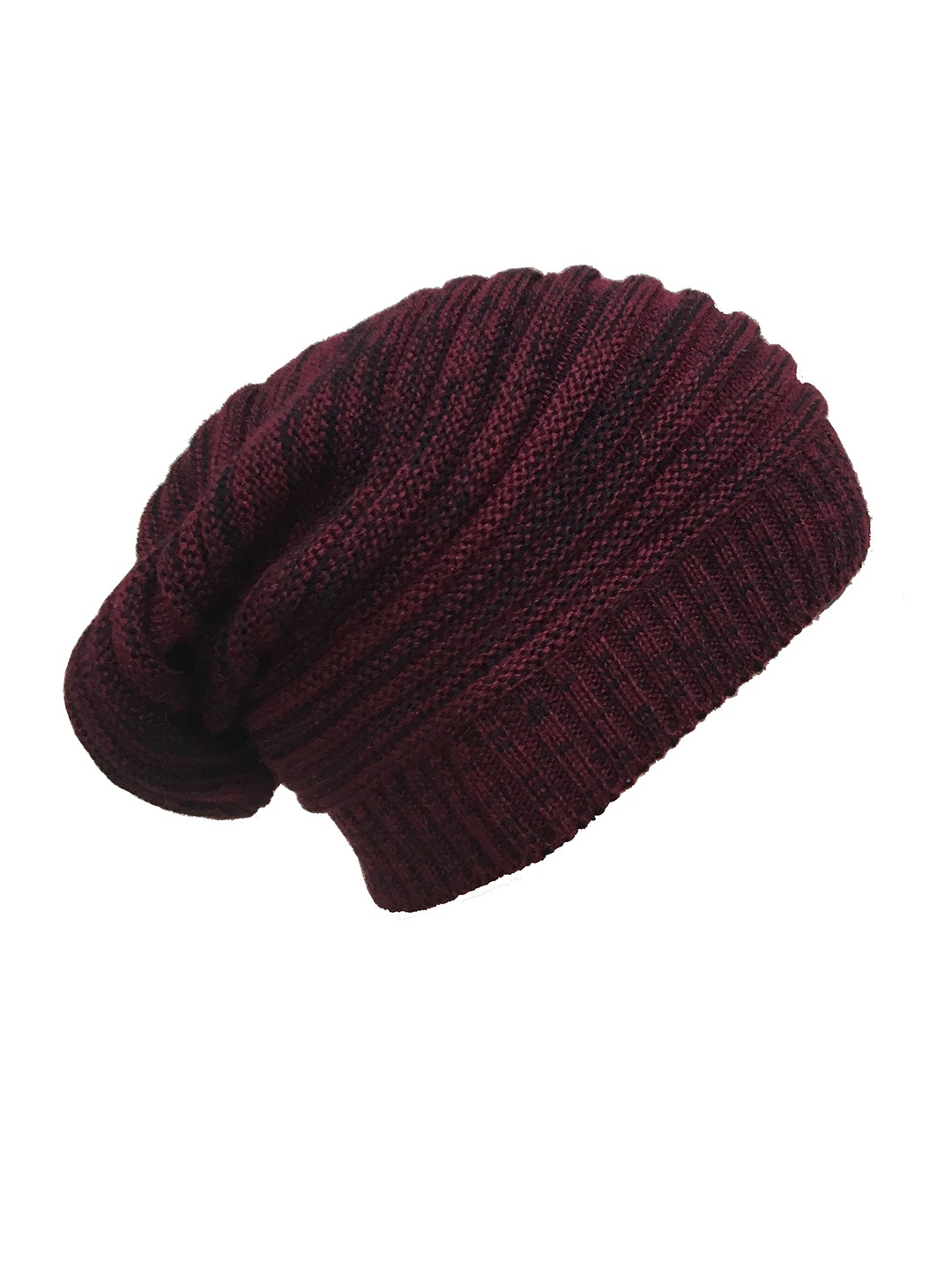 

Gajraj Unisex Maroon & Black Beanie