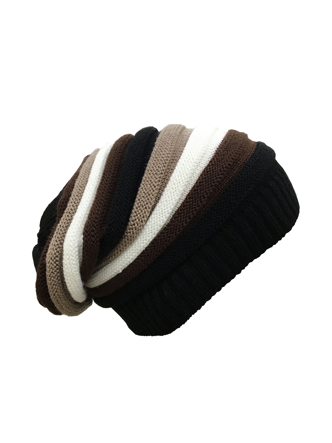 

Gajraj Unisex Black & White Colourblocked Beanie