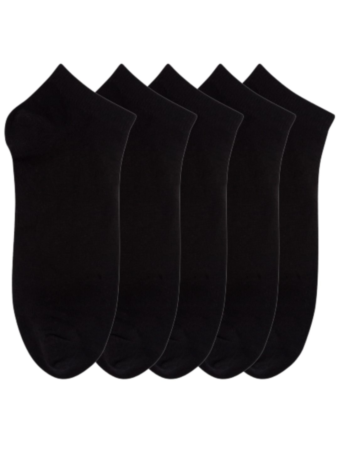 

N2S NEXT2SKIN Women Pack Of 5 Black Solid Cotton Ankle-Length Socks