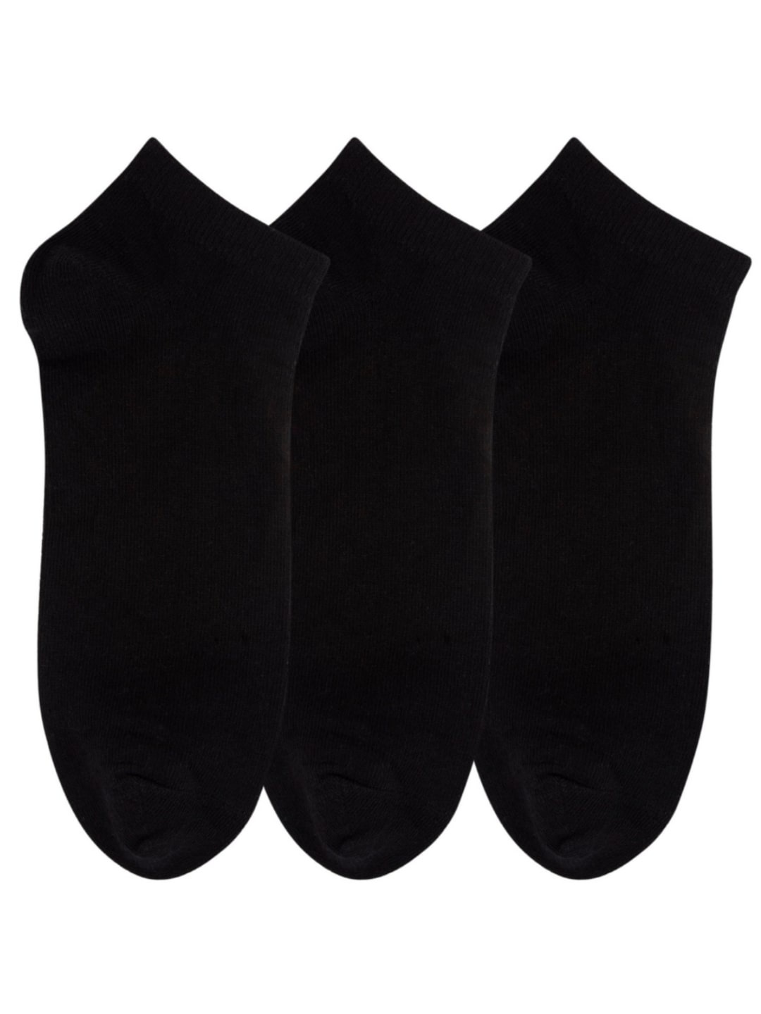 

N2S NEXT2SKIN Women Pack Of 3 Black Solid Cotton Ankle-Length Socks