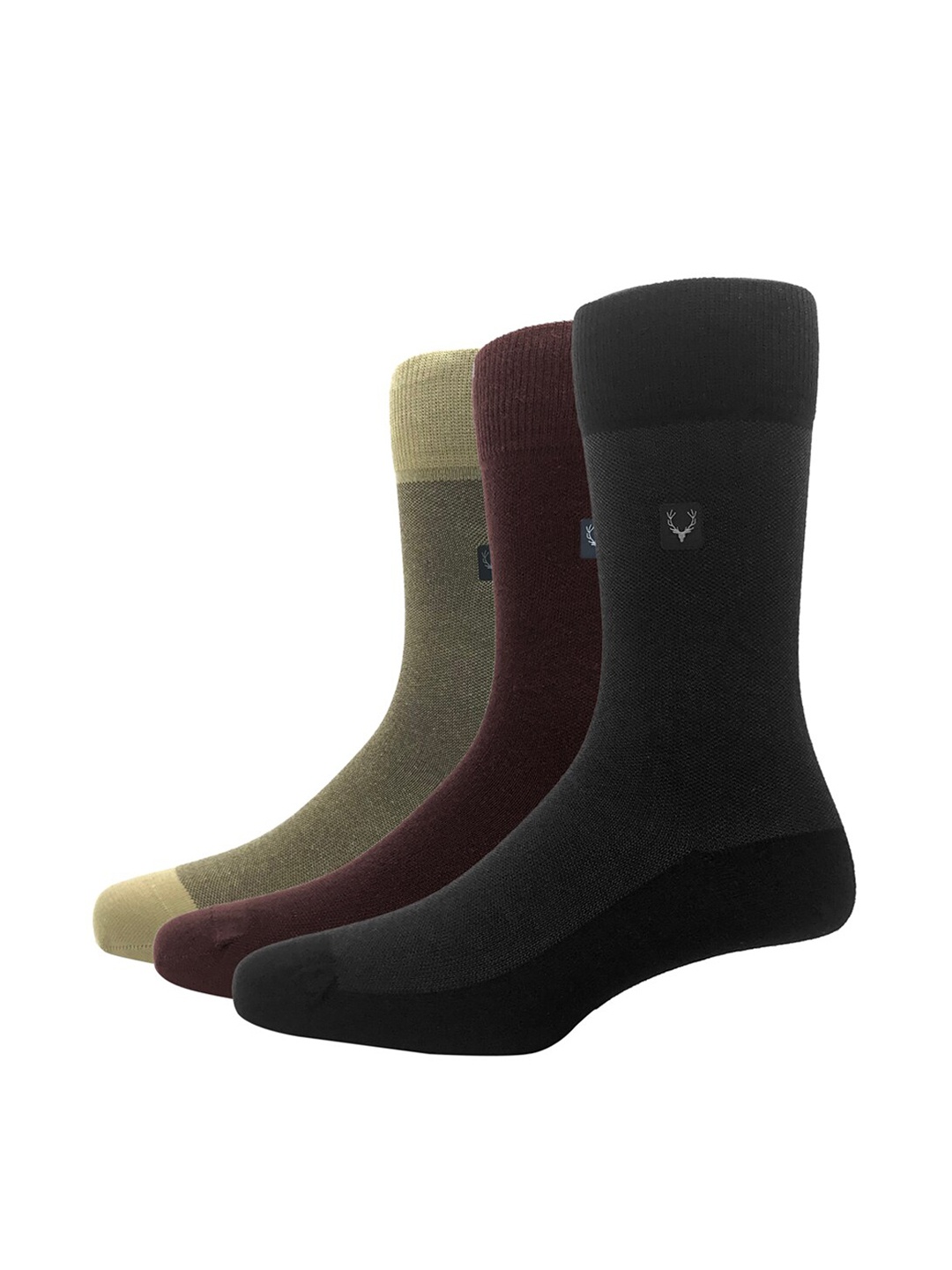 

Allen Solly Men Pack Of 3 Solid Calf Length Socks, Black
