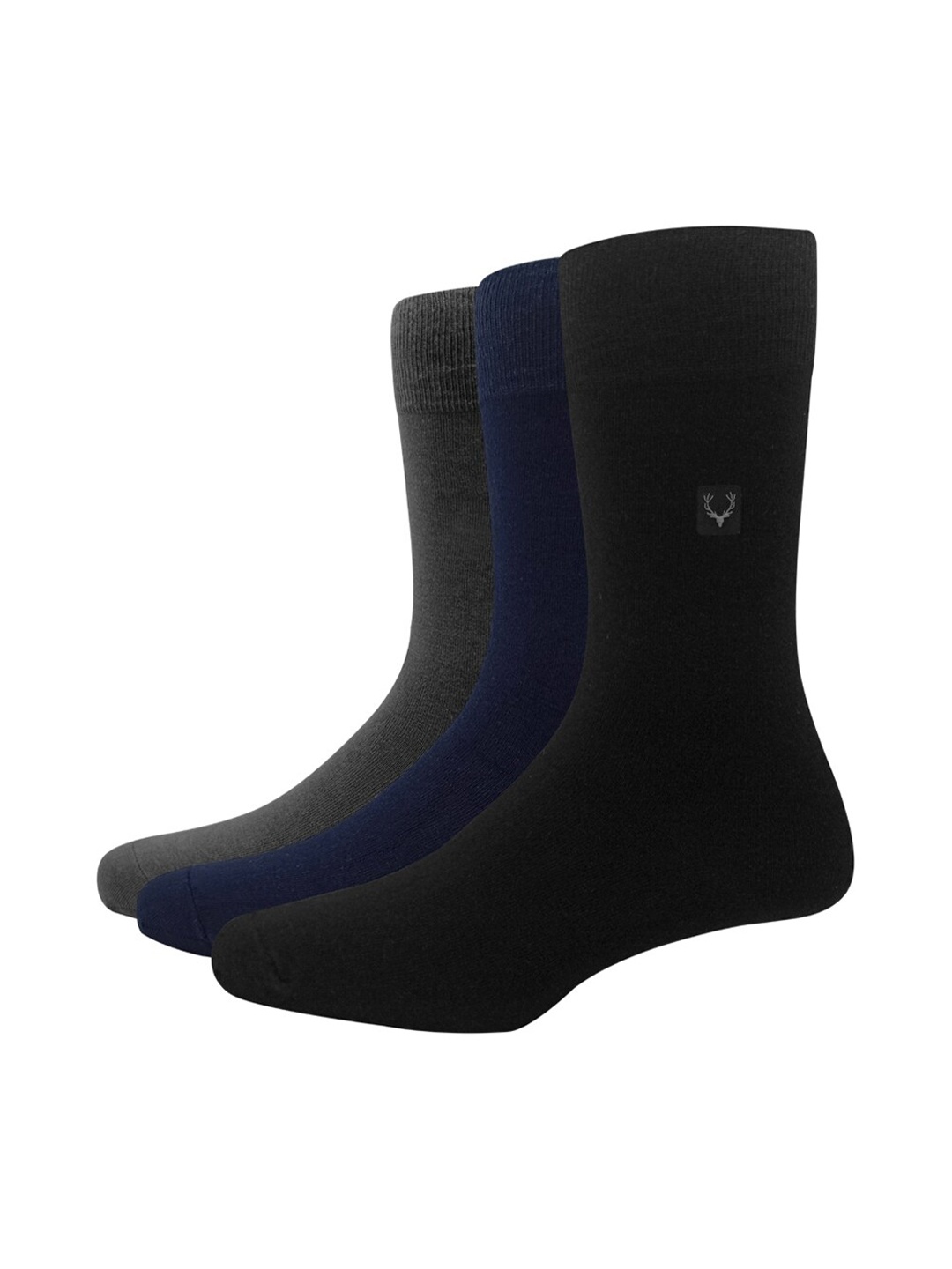 

Allen Solly Men Pack Of 3 Solid Calf-Length Socks, Black