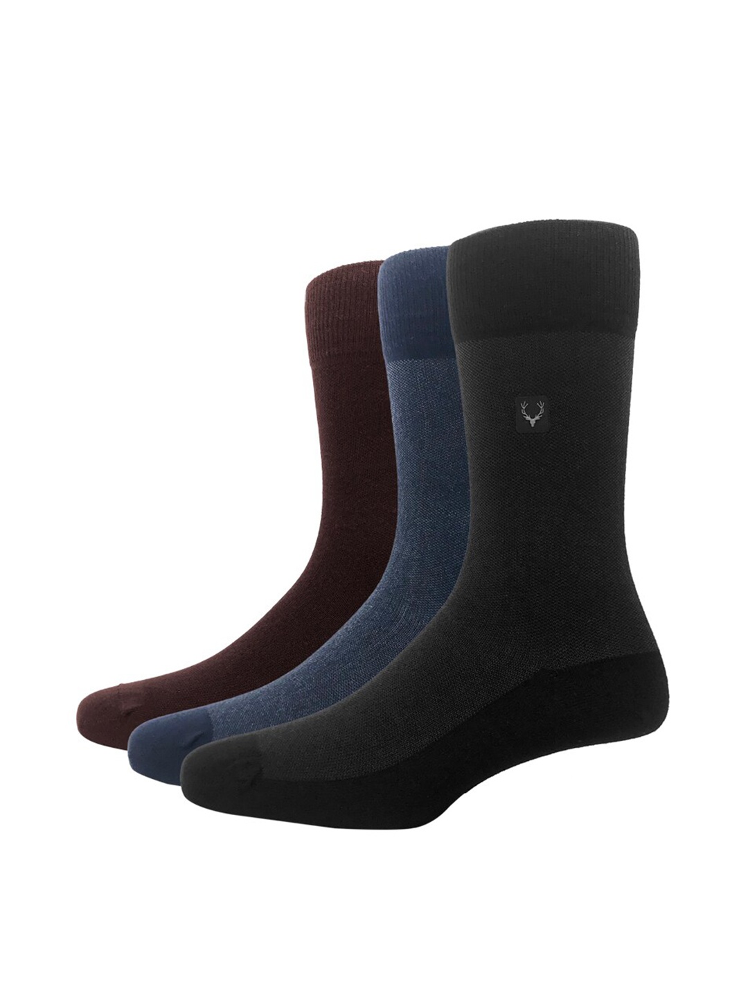 

Allen Solly Men Pack Of 3 Solid Calf-Length Socks, Black