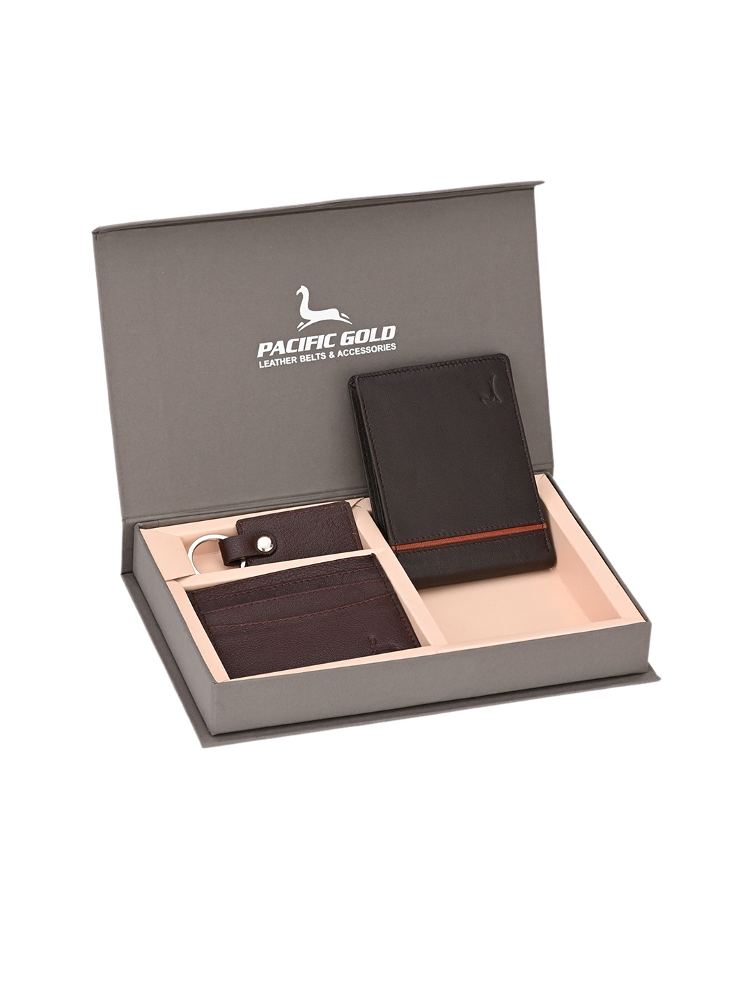 

Pacific Gold Men Brown Solid Genuine Leather Accessory Gift Set