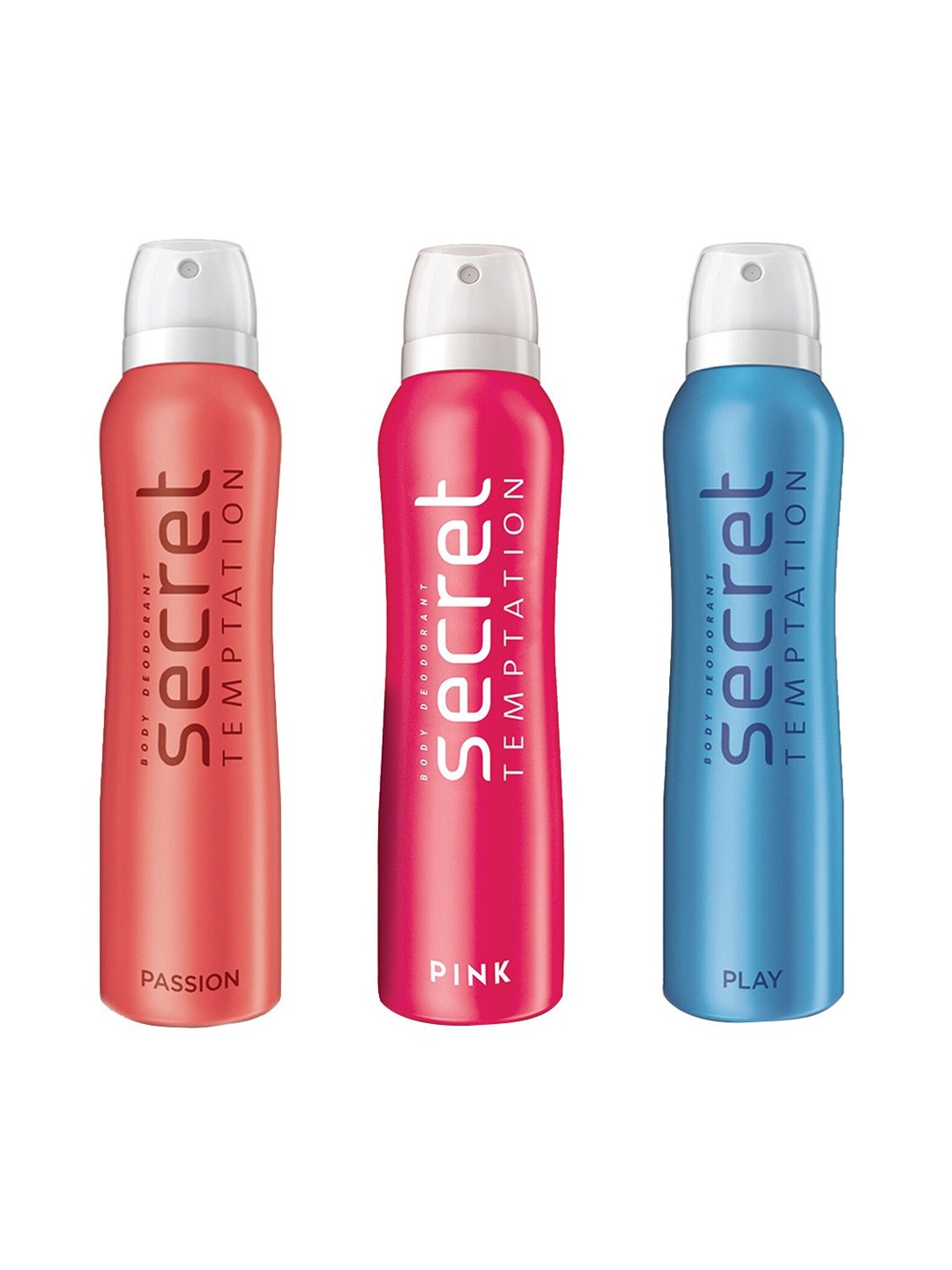 

Secret Temptation Set of 3 Deodorant - Passion, Play and Pink 150ml, Multi