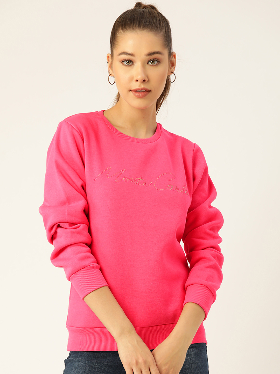 

Monte Carlo Women Pink Brand Logo Embroidered Sweatshirt