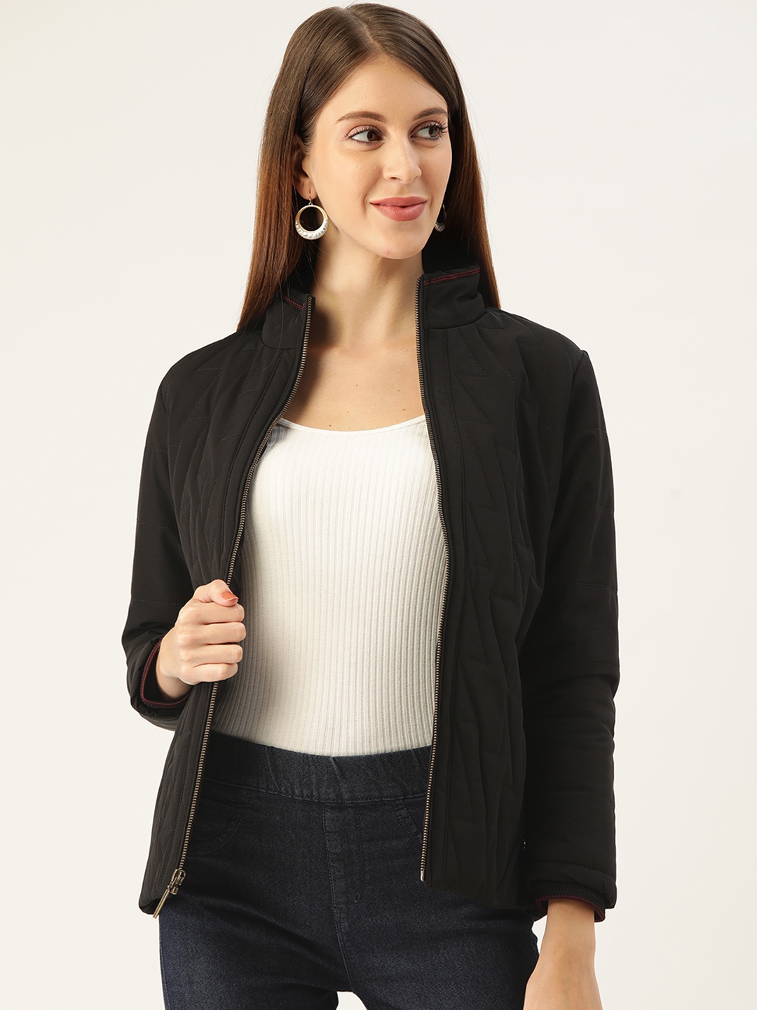 

Monte Carlo Women Black Solid Padded Jacket
