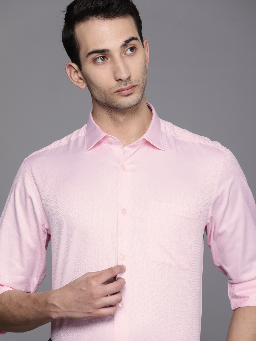 

Louis Philippe Men Pink Slim Fit Pure Cotton Formal Shirt