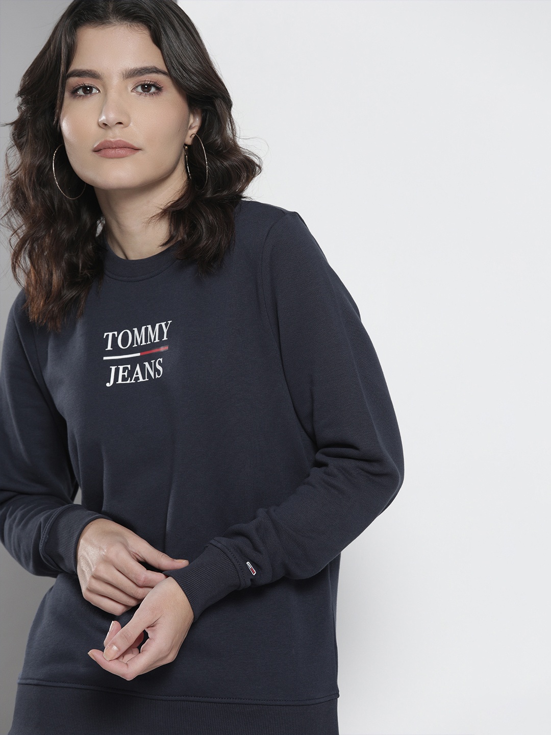 

Tommy Hilfiger Women Navy Blue Printed Sweatshirt