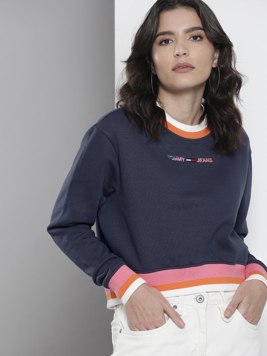 

Tommy Hilfiger Women Navy Blue Embroidered Sweatshirt