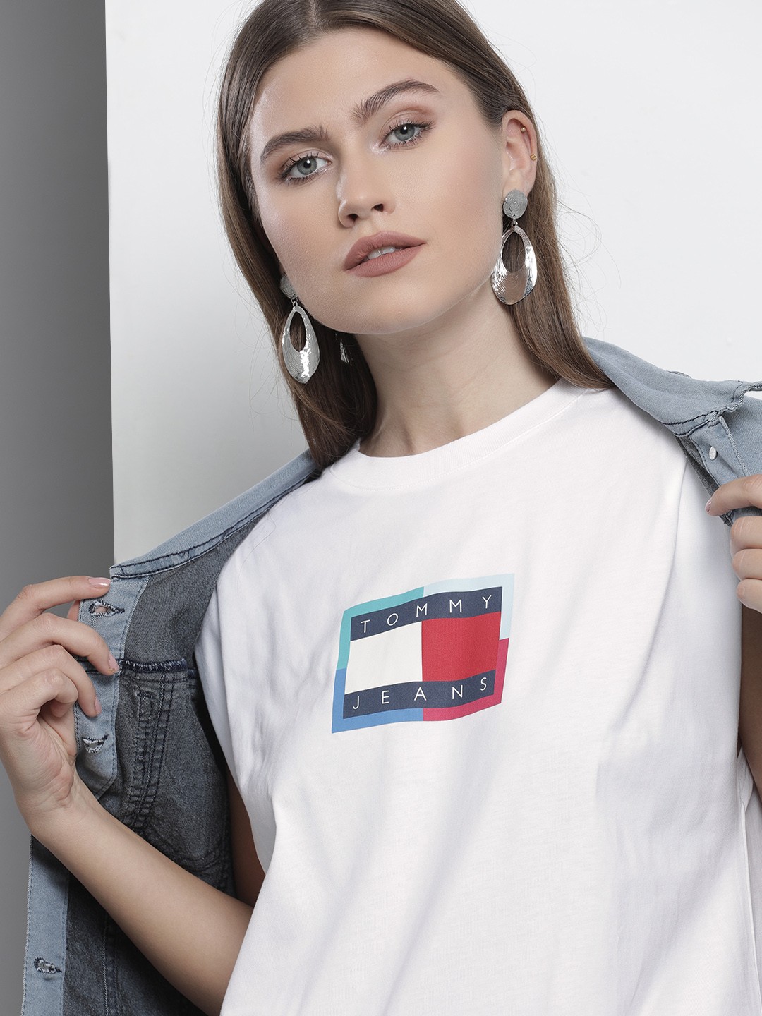 

Tommy Hilfiger White Logo Printed Organic Cotton T-shirt Dress
