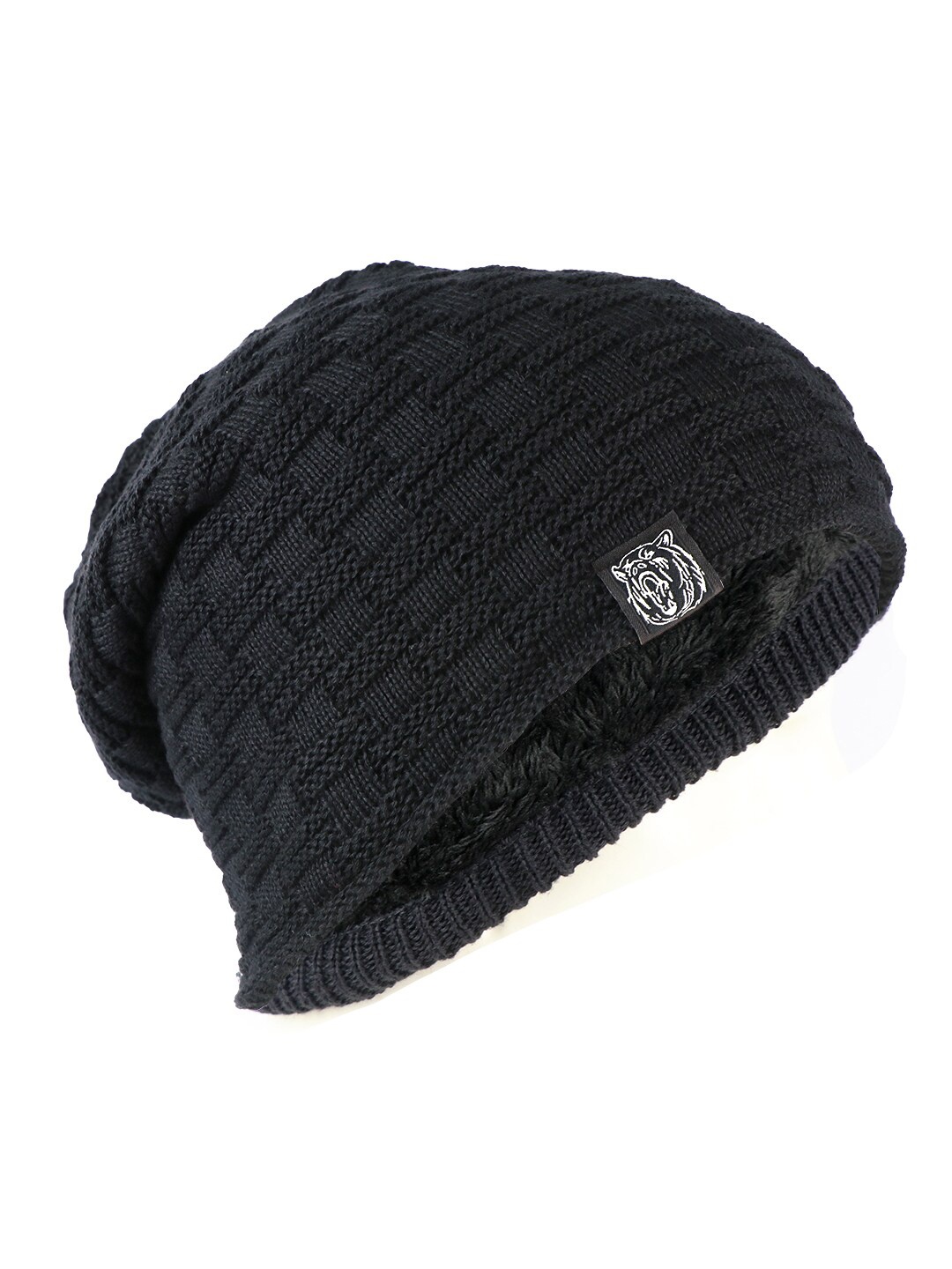 

iSWEVEN Black Woolen Beanie