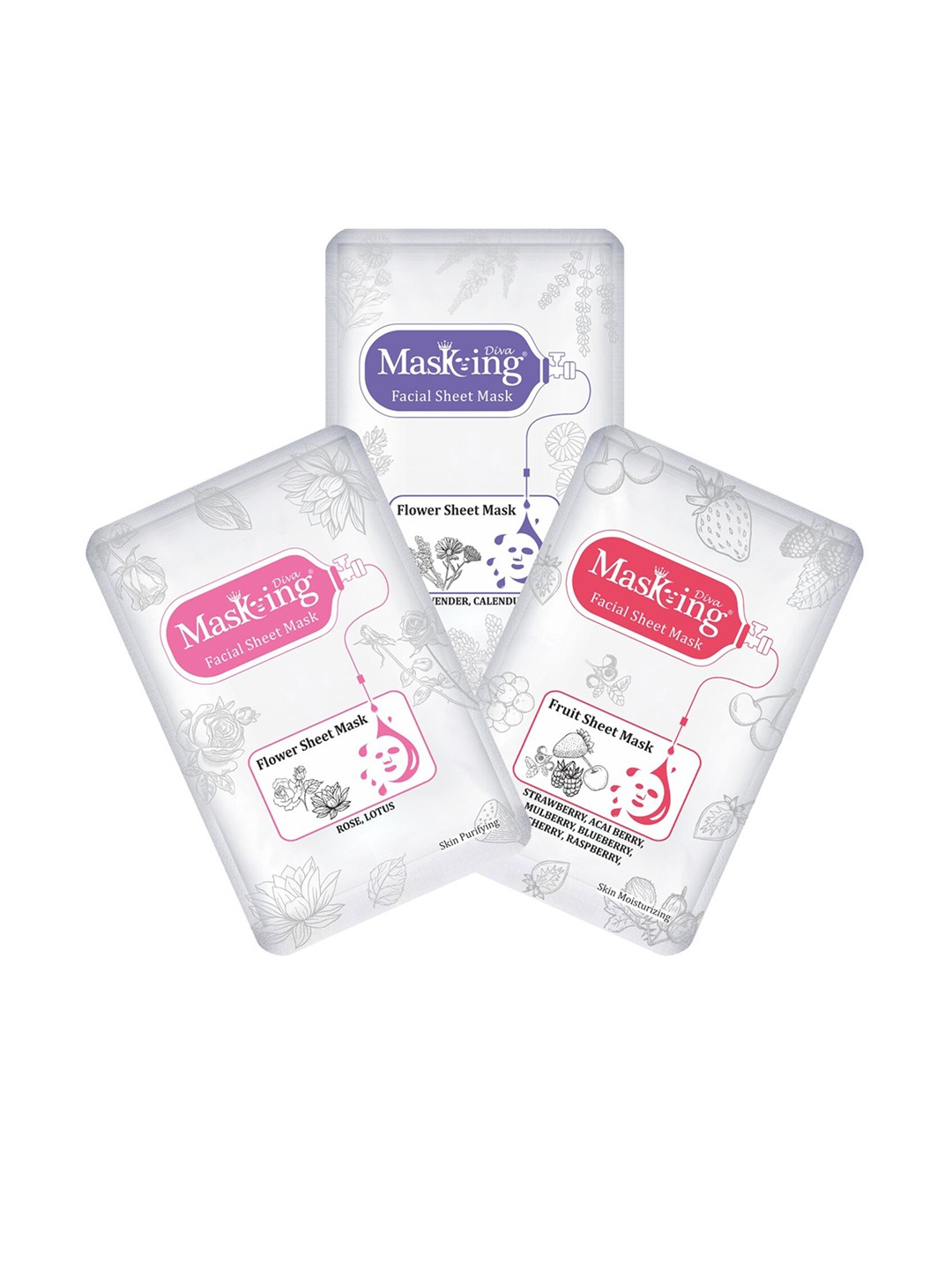 

MasKing Set Of 3 Facial Sheet Mask 60ml, Multi