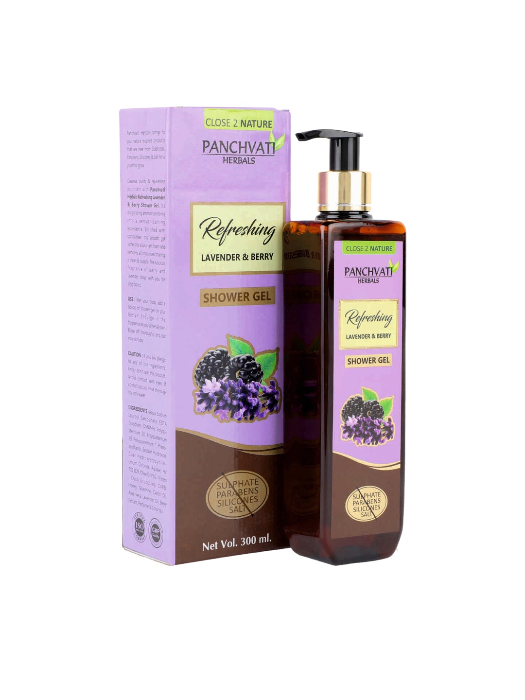 

PANCHVATI HERBALS Unisex Lavendar & Berry Shower Gel 300 ml, Purple