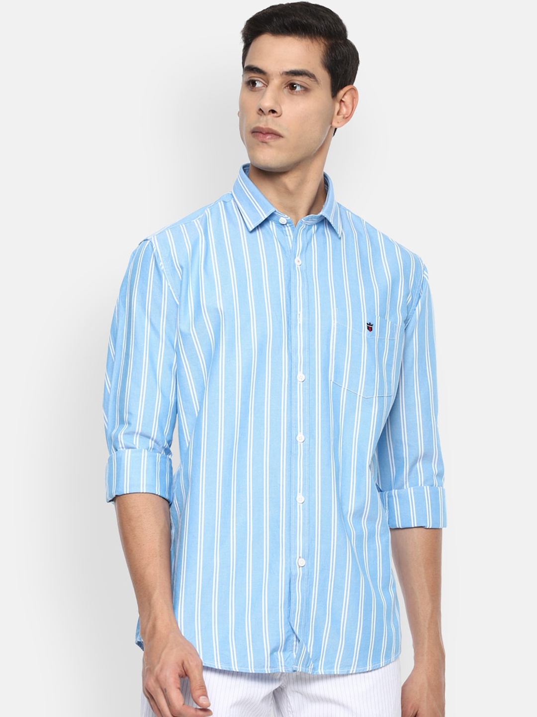 

Louis Philippe Sport Men Blue Slim Fit Striped Casual Shirt