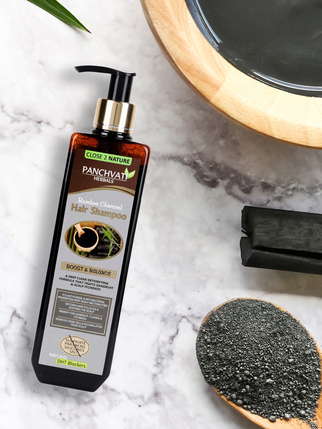 

Panchvati Herbals Unisex Bamboo Charcoal Shampoo 300 ml, Black