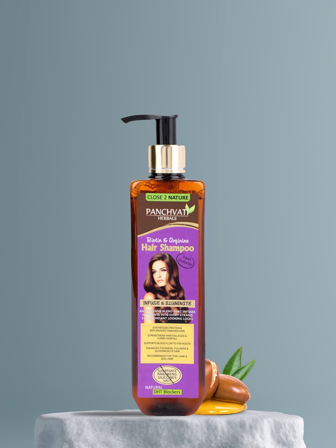

Panchvati Herbals Unisex Biotin and Arginine Shampoo 300 ml, Purple