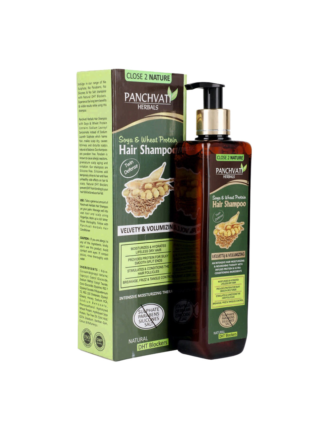 

Panchvati Herbals Unisex Soya and Wheat Protein Shampoo 300 ml, Green