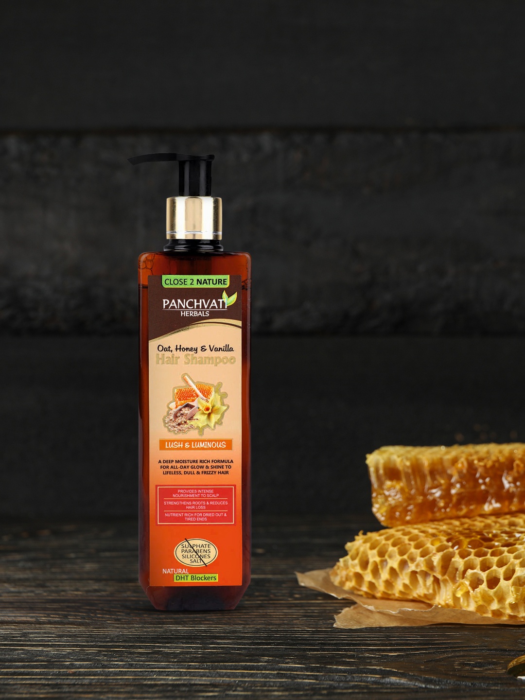 

Panchvati Herbals Unisex Oats, Honey & Vanilla Shampoo 300 ml, Orange