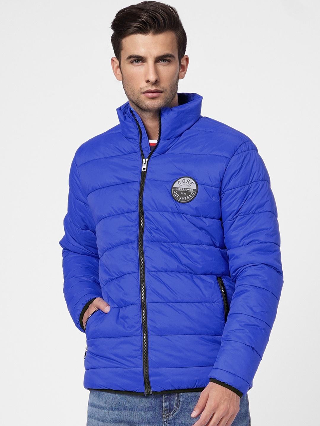 

Jack & Jones Men Blue Solid Puffer Jacket
