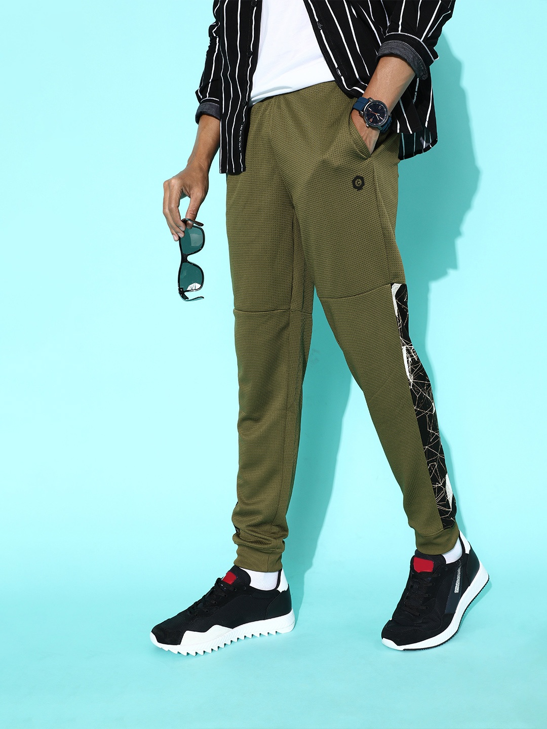 

Jack & Jones Men Olive Typography Mod Joggers