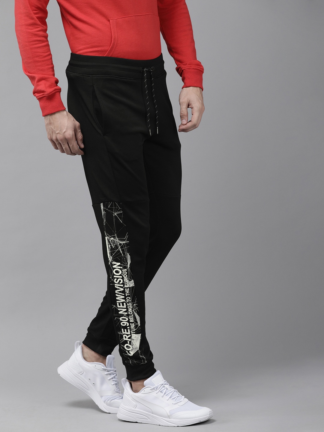 

Jack & Jones Men Black Joggers with Side Stripe