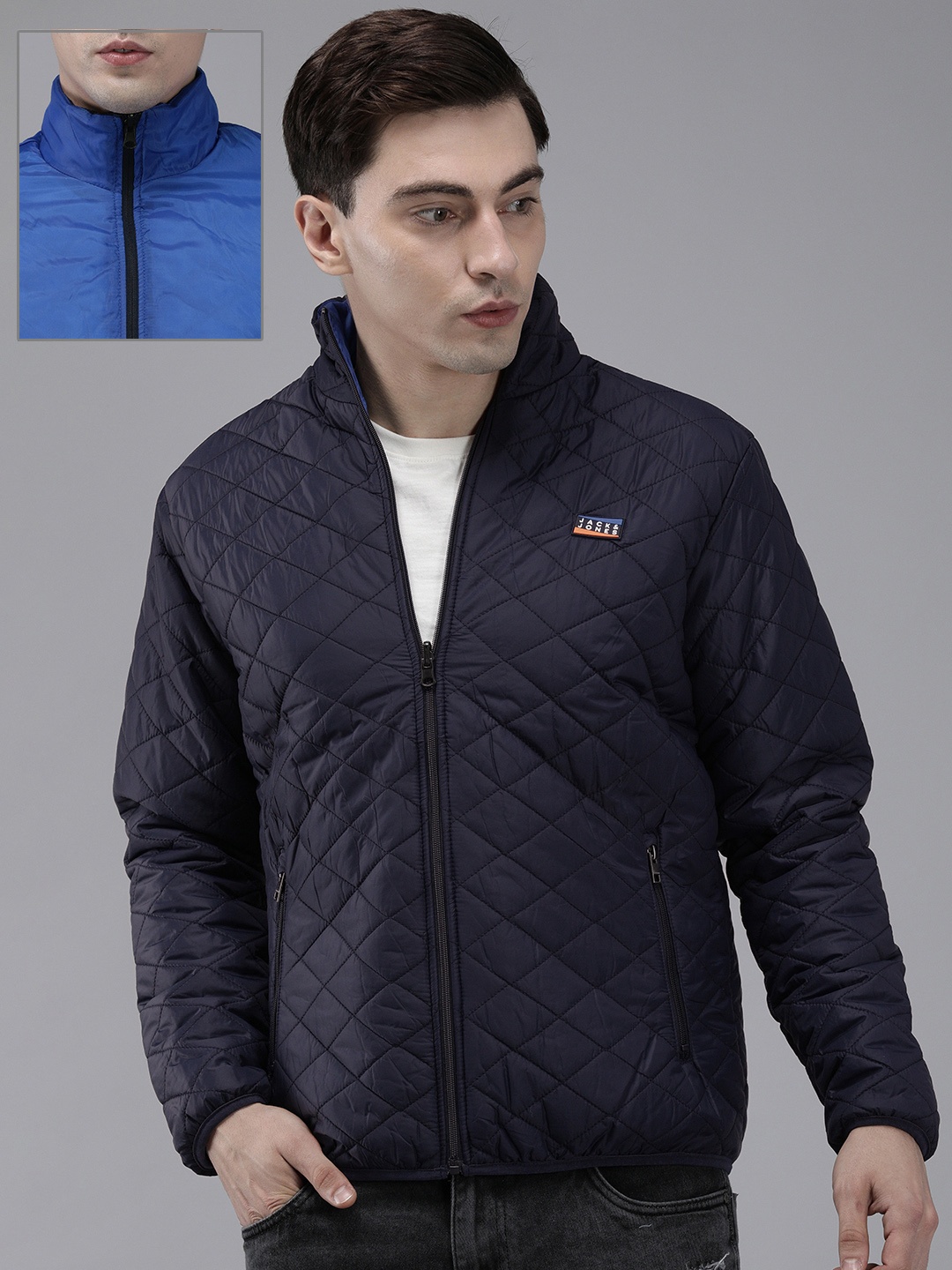

Jack & Jones Men Blue Reversible Puffer Jacket