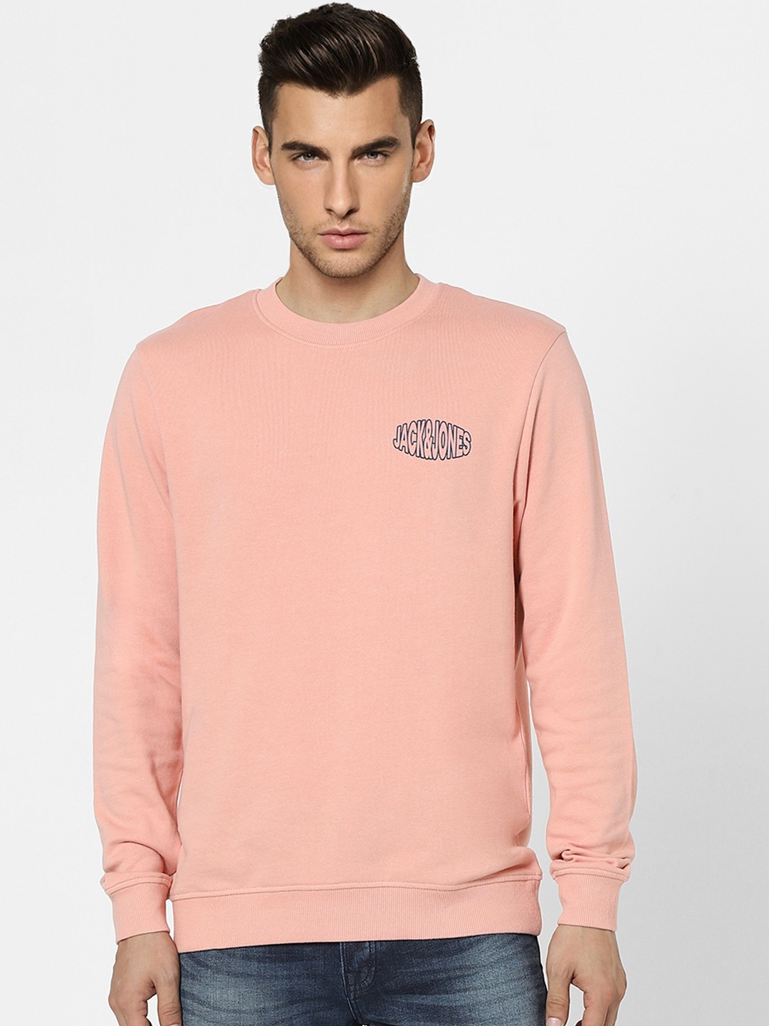 

Jack & Jones Men Rose Brand Logo ActivePrinted VICTOR SWEAT CREW Sweatshirt