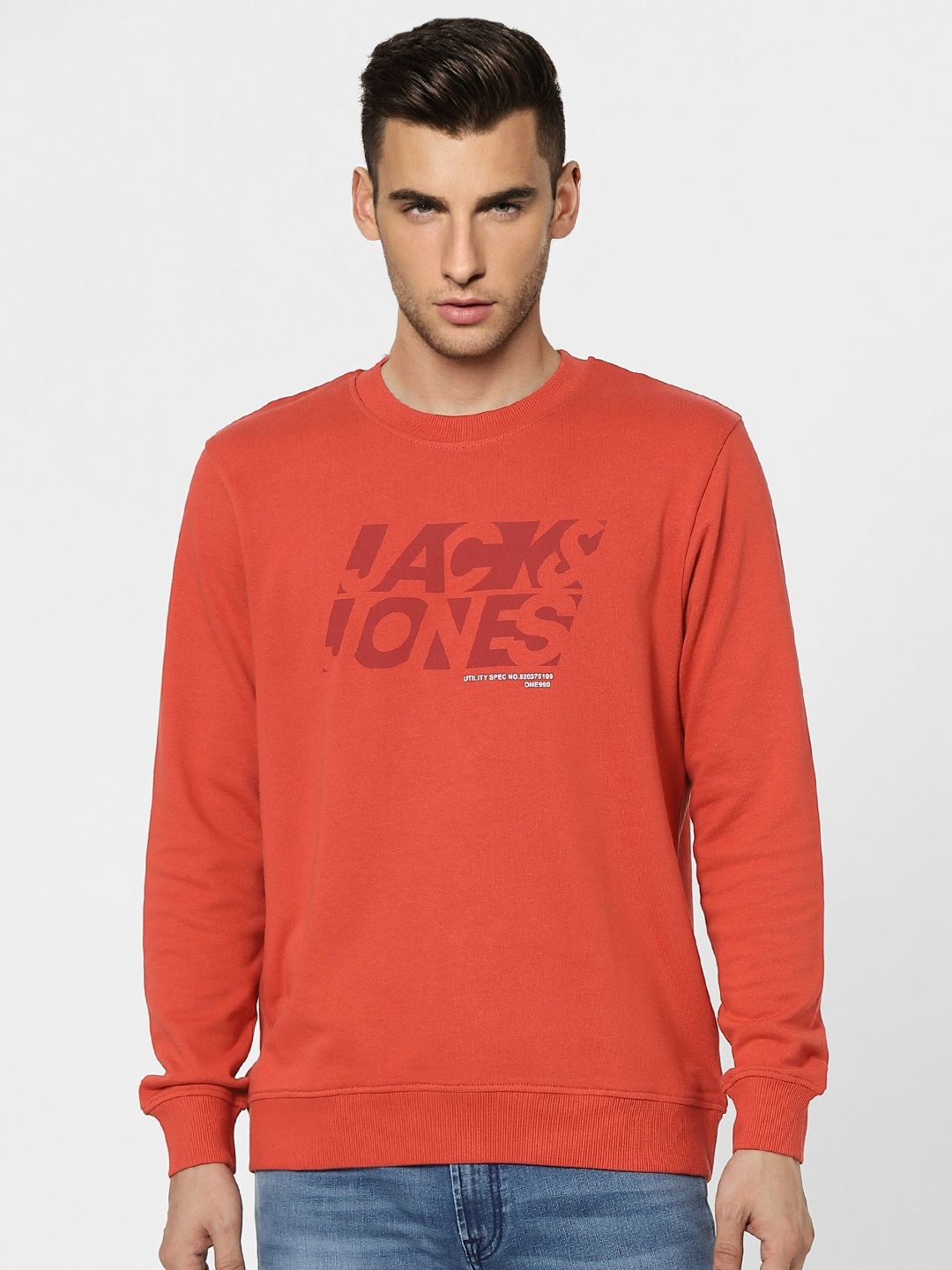 

Jack & Jones Men Red Brand Logo Printed LINCOLN SWEAT CREW NECK Sweatshirt