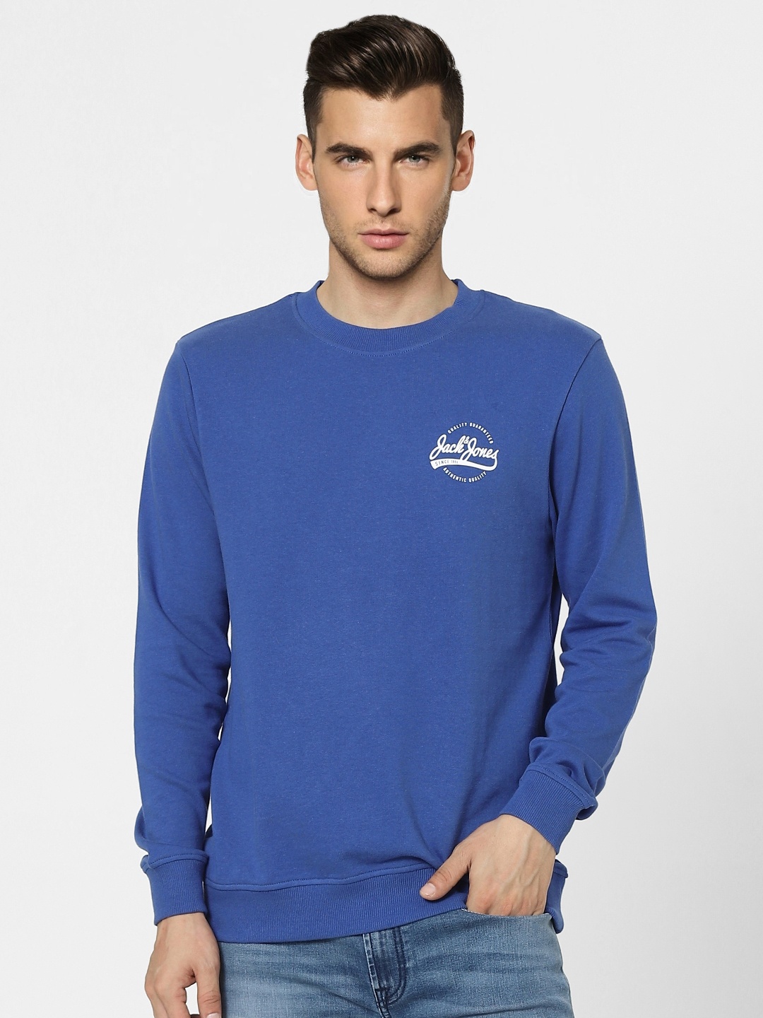 

Jack & Jones Men Blue Printed Sweatshirt