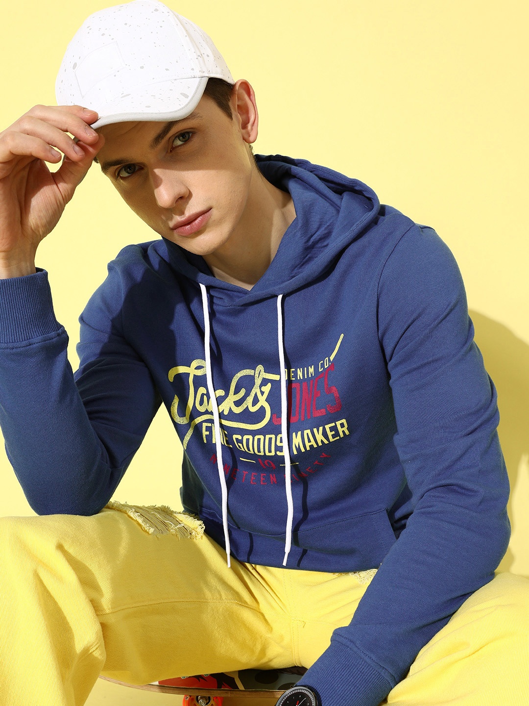 

Jack & Jones Men Blue Printed Graphic Sweatshirt