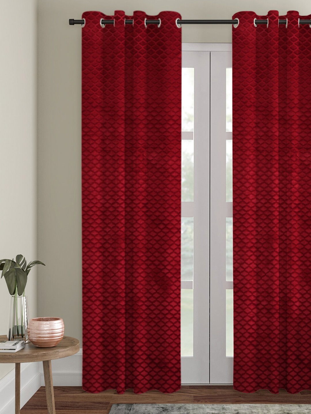 

HOSTA HOMES Maroon Door Curtain