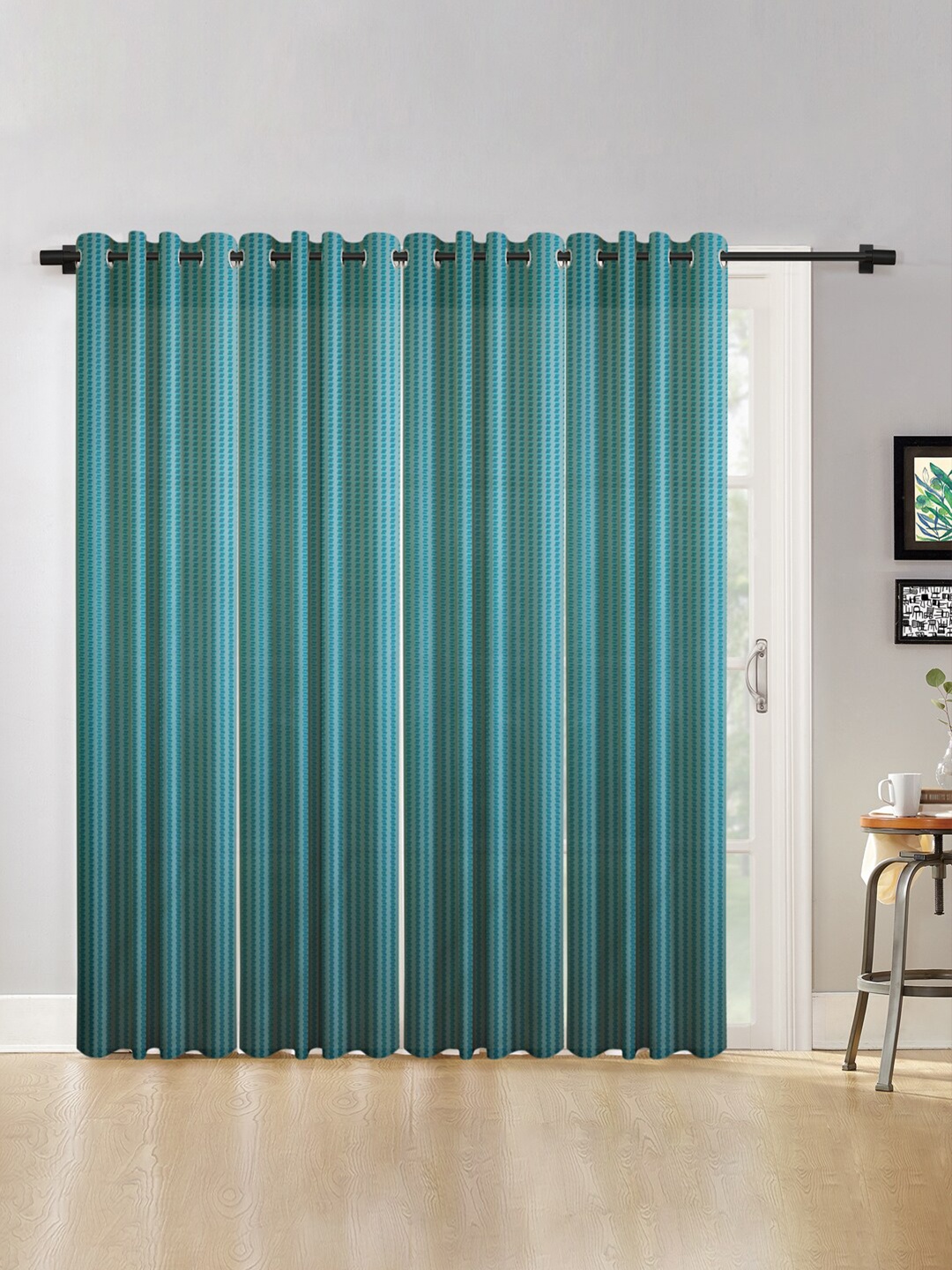 

HOSTA HOMES Blue Set of 4 Long Door Curtain