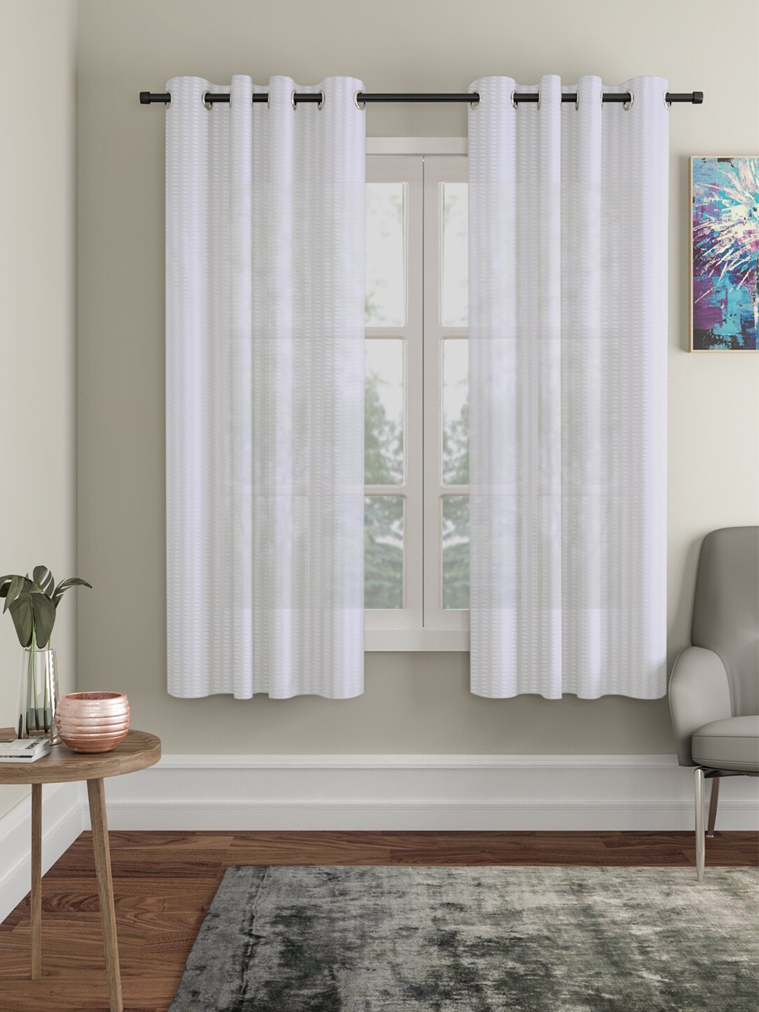 

HOSTA HOMES White Set of 2 Window Curtain