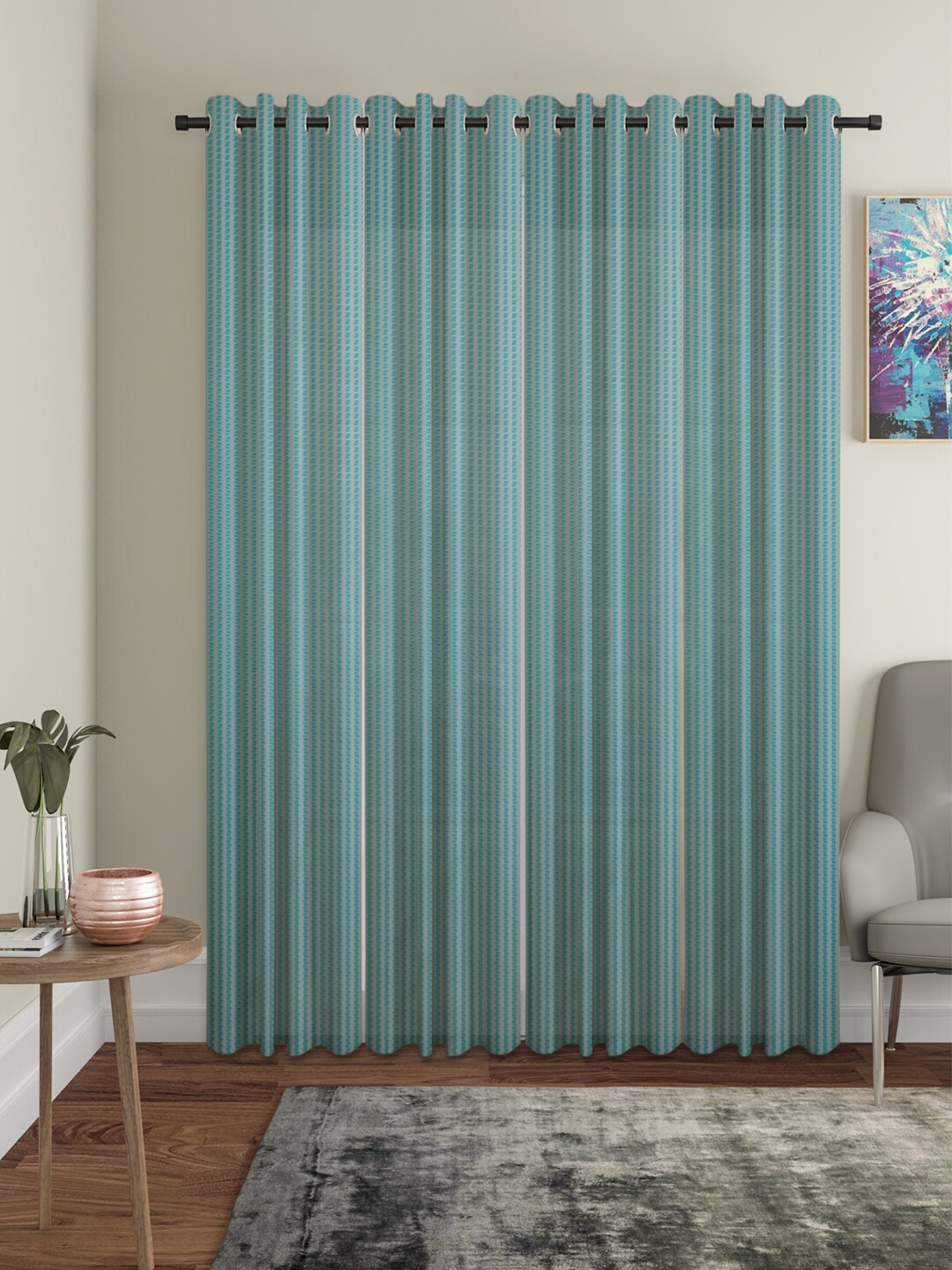 

HOSTA HOMES Blue Set of 4 Door Curtain